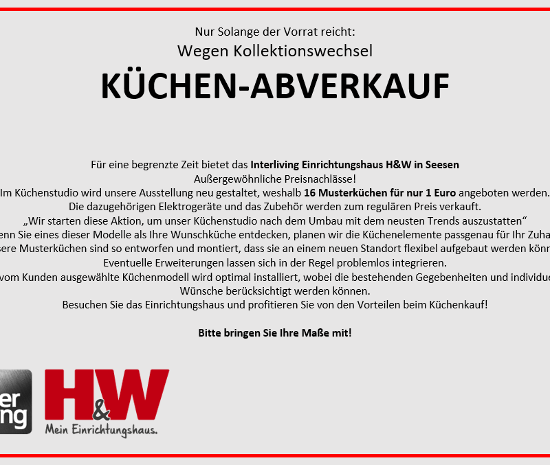 Küchen-Abverkaufsaktion